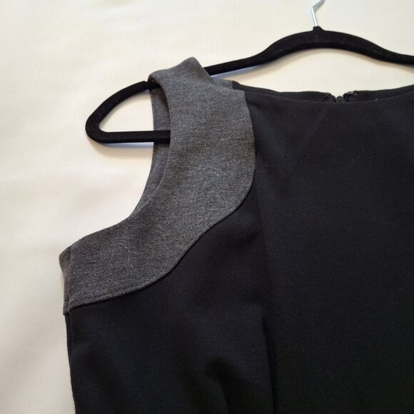 Selina Studio Black Grey Sleeveless Pencil Dress Size M Office Demure Sleek - Picture 7 of 12